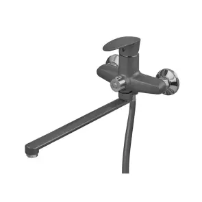 Змішувач для ванни Plamix CEZAR-006 EURO SET Graphite, зі шлангом, лійкою та кронштейном (PM0691) №7