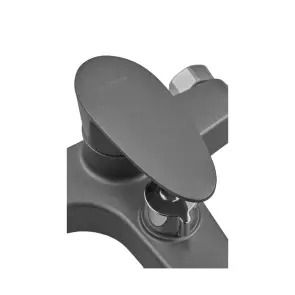 Смеситель для ванны Plamix CEZAR-009 EURO SET Graphite, со шлангом, воронкой и кронштейном (PM0694) №5