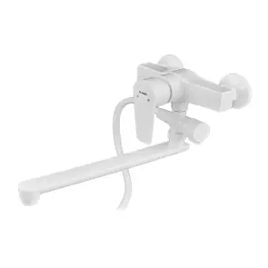 Смеситель для ванны PLAMIX OSCAR-006 SET WHITE (со шлангом, воронкой и кронштейном) (PM0703) №5