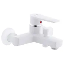 Смеситель для ванны PLAMIX Leo-009 White (без шланга и воронки) (PM0555)