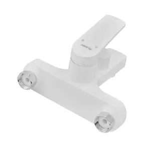 Змішувач для ванни Plamix Lucas-009 EURO SET White з шлангом, лійкою та кронштейном (PM0708) №5