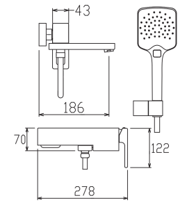 Смеситель для ванны с коротким изливом KOER KB-41039-01 (Цвет хром) (KR5996) №4