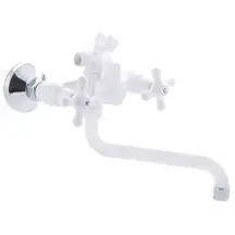 Змішувач для ванни Plamix Amax-142 Білий (без шланга і лійки) (PM0585) купити в Україні