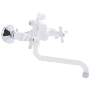 Змішувач для ванни Plamix Amax-142 Білий (без шланга і лійки) (PM0585) №1