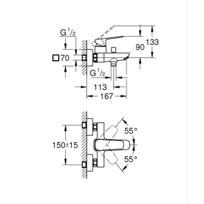 Набір змішувачів для ванни Grohe Cubeo (UA125246M243) №2