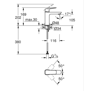 Набір змішувачів для ванни Grohe Cubeo (UA125246M243) №9