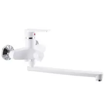 Смеситель для ванны Plamix Oscar-006 Euro Белый (без шланга и воронки) (PM0599)