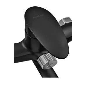 Змішувач для ванни Plamix CEZAR-006 EURO SET Matte black, зі шлангом, лійкою та кронштейном (PM0690) №7