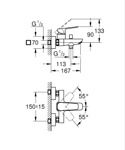 Одноважільний змішувач для ванни Grohe Cubeo (1018130000) №3