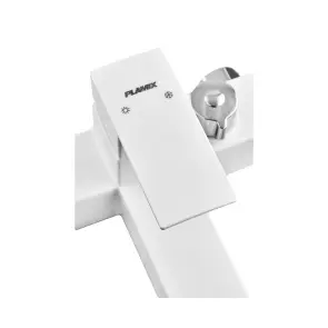 Змішувач для ванни Plamix Kubus-009 EURO SET White (з шлангом, лійкою та кронштейном) (PM0673) №4