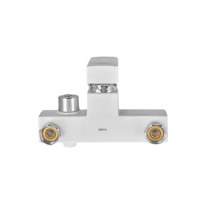 Змішувач для ванни Plamix Kubus-009 EURO SET White (з шлангом, лійкою та кронштейном) (PM0673) №5