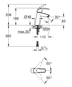 Набір зміш. для ванни 3в1 з New Tempesta 100 Grohe Eurosmart 123246MOL (123246MOL) №7