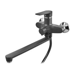 Смеситель для ванны PLAMIX OSCAR-006 EURO SET BLACK (со шлангом, воронкой и кронштейном) (MX1896) №5
