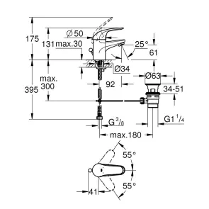 Набір змішувачів Grohe Euroeco для ванної (123226S) №3