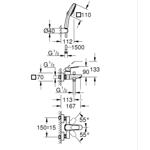 Одноважільний змішувач для ванни Grohe Cubeo (1018142430) №3