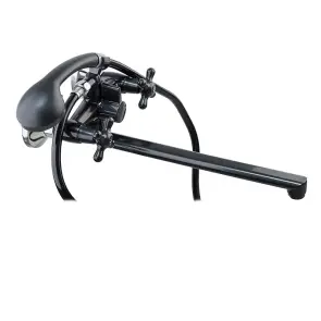 Змішувач для ванної Plamix Sirius-140 Black (зі шлангом та лійкою) (PM0638) №1