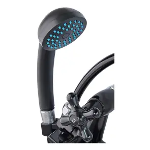 Змішувач для ванної Plamix Sirius-140 Black (зі шлангом та лійкою) (PM0638) №2