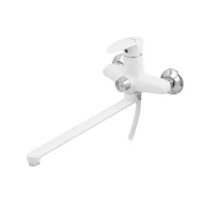 Смеситель для ванны Plamix Cezar-006 EURO SET White (со шлангом, воронкой и кронштейном) (PM0666) №6