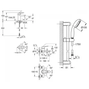 Набір змішувачів для ванни S-Size Grohe BauLoop (123214S) №2