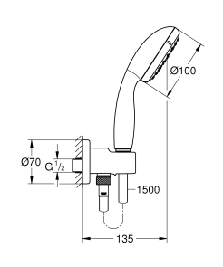 Набір для душу (33556003+26406001) Grohe Eurosmart UA33556002 (UA33556002) №2