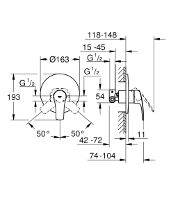 Набір для душу (33556003+26406001) Grohe Eurosmart UA33556002 (UA33556002) №6