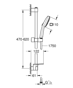Набір для душу Grohe Tempesta Cube 110, 3 режими, з поличкою (27576003) №4