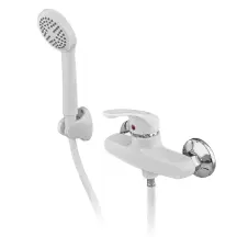Смеситель для душа Plamix Fidel-003 SET White (со шлангом, воронкой и кронштейном) (PM0730)