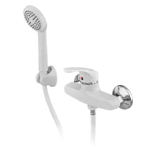 Смеситель для душа Plamix Fidel-003 SET White (со шлангом, воронкой и кронштейном) (PM0730) №1