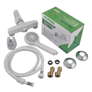 Смеситель для душа Plamix Fidel-003 SET White (со шлангом, воронкой и кронштейном) (PM0730) №5
