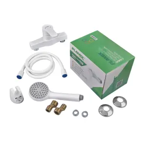 Смеситель для душа PLAMIX MARIO-003 SET WHITE (со шлангом, воронкой и кронштейном) (MX1894) №2
