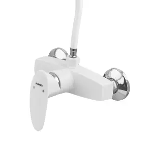 Смеситель для душевой кабины Plamix Cezar-003 SET White (со шлангом, воронкой и кронштейном) (PM0665) №3