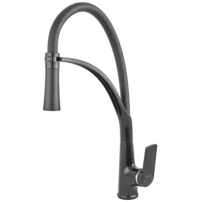 Смеситель для кухни Plamix Lucas-017 SET BLACK REFL.Black с подводом (PM0717) №1