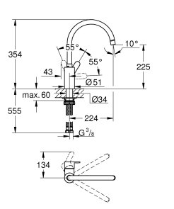 Змішувач для кухні Grohe Eurostyle Cosmopolitan (33975004) №4