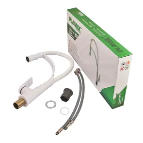 Смеситель для кухни Plamix Lucas-017 SET White REFL.White с подводом (PM0716) №6