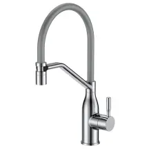 Смеситель для кухни MIXXUS PREMIUM GRAVITY 017 (NUT) SS COLOR REFL.GREY (Цвет нерж.+силик.вылив серый) (MI8407)