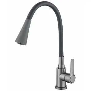 Смеситель для кухни Zerix Eza-011-T Graphite Refl.Black (цвет графит+силик.вылив черный) (ZX6145) №1
