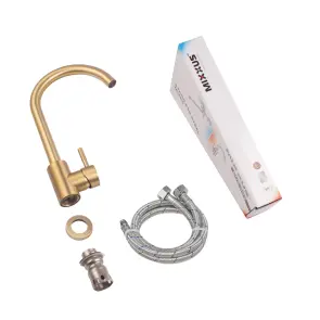Смеситель для кухни Mixxus SUS-011 Brushed Gold из нерж.стали SUS304 (Цвет матовое золото) (MI8435) №4
