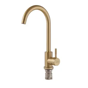 Смеситель для кухни Mixxus SUS-011 Brushed Gold из нерж.стали SUS304 (Цвет матовое золото) (MI8435) №5