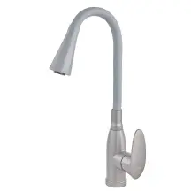 Смеситель для кухни PLAMIX CEZAR-011-B SET GRAPHITE REFL.GRAY с силиконовым изливом, с подводом (PM0720)
