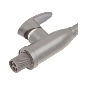 Смеситель для кухни PLAMIX CEZAR-011-B SET GRAPHITE REFL.GRAY с силиконовым изливом, с подводом (PM0720) №2