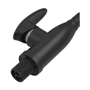 Смеситель для кухни PLAMIX CEZAR-011-B SET MATTE BLACK REFL.BLACK с силиконовым изливом, с подводом (PM0719) №3