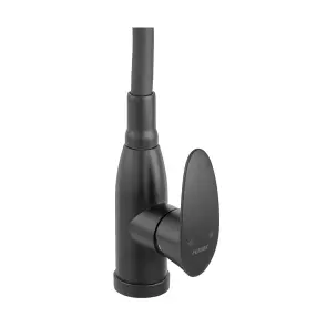 Смеситель для кухни PLAMIX CEZAR-011-B SET MATTE BLACK REFL.BLACK с силиконовым изливом, с подводом (PM0719) №5