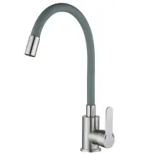 Змішувач для кухні MIXXUS DAX-011 REFL.GRAY з нержавіючої сталі SUS304 (Колір нерж+вилив сірий) (MI8496) в магазині TVOE
