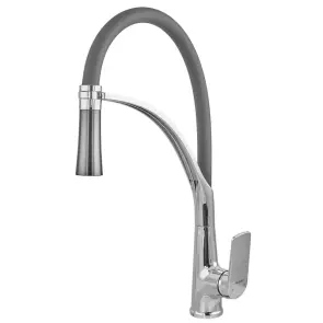 Смеситель для кухни Plamix Lucas-017 SET CHROME REFL.Grey с подводом (PM0715) №1
