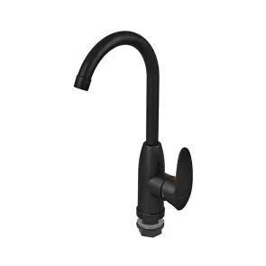 Смеситель для кухни Plamix Cezar-011-B SET Matte black (с подводкой) (PM0668) №4