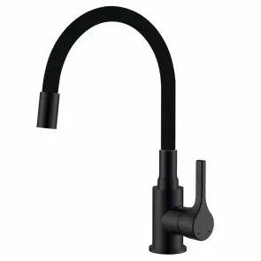 Змішувач для кухні Zerix Rex-011 Black Refl.Black з нерж.сталі (Колір чорний+силік.вилив чорний) (ZX6132) №1