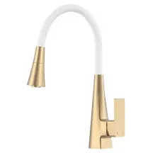 Смеситель для кухни Mixxus Etna 014-T (NUT) Brushed Gold Refl.White (Матовое золото+силиконовое излияние белые) (MI8423)
