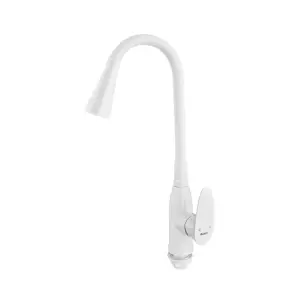 Змішувач для кухні PLAMIX CEZAR-011-B SET WHITE REFL.WHITE з силіконовим виливом, з підведенням (PM0718) №2
