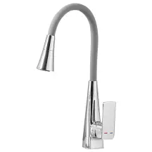 Смеситель для кухни Mixxus Etna 014-T (NUT) Refl.Grey (Цвет хром+силиконовый излив серый) (MI8420)