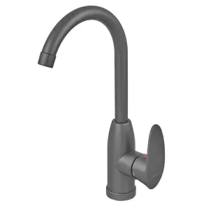 Змішувач для кухні Plamix CEZAR-011-B SET Graphite з підведенням (PM0695) №1